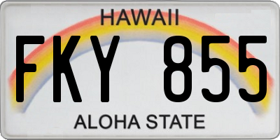 HI license plate FKY855
