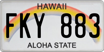 HI license plate FKY883