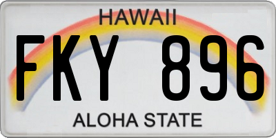HI license plate FKY896