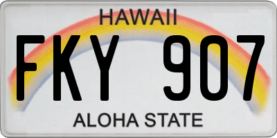 HI license plate FKY907