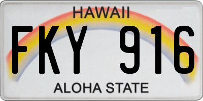 HI license plate FKY916