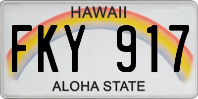 HI license plate FKY917