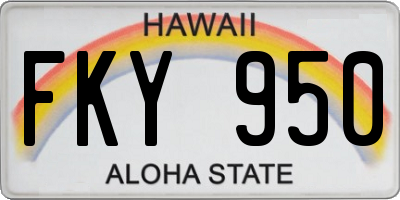 HI license plate FKY950