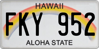 HI license plate FKY952