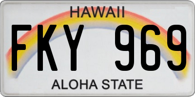 HI license plate FKY969