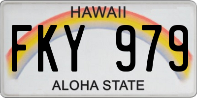 HI license plate FKY979