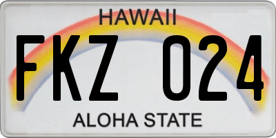 HI license plate FKZ024