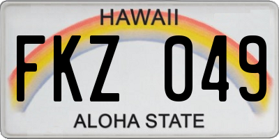 HI license plate FKZ049