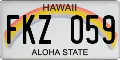 HI license plate FKZ059