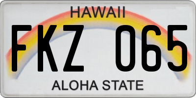 HI license plate FKZ065
