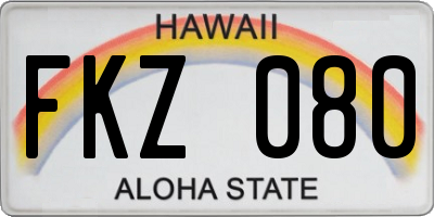 HI license plate FKZ080
