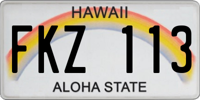 HI license plate FKZ113