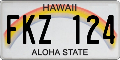 HI license plate FKZ124