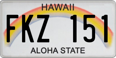 HI license plate FKZ151