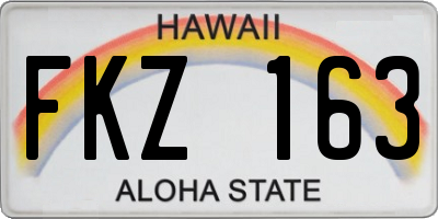 HI license plate FKZ163