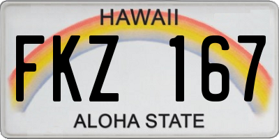 HI license plate FKZ167