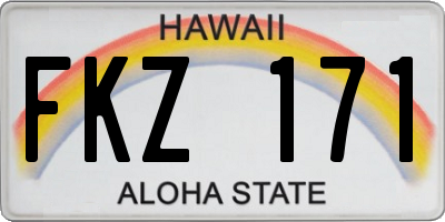HI license plate FKZ171