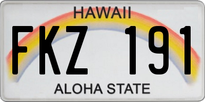 HI license plate FKZ191