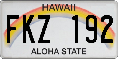 HI license plate FKZ192