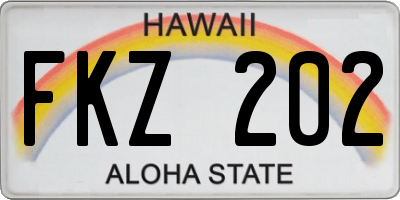 HI license plate FKZ202