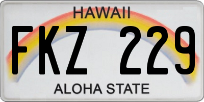 HI license plate FKZ229
