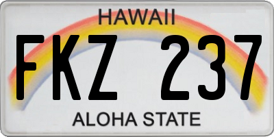 HI license plate FKZ237