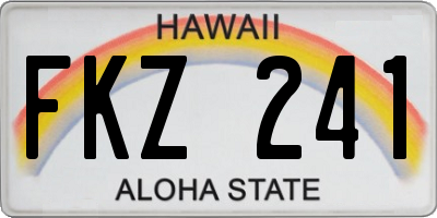 HI license plate FKZ241
