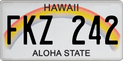 HI license plate FKZ242