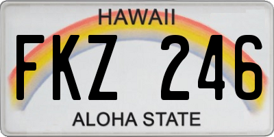 HI license plate FKZ246