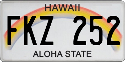 HI license plate FKZ252