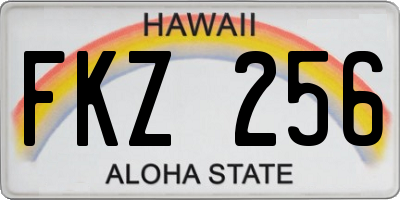 HI license plate FKZ256