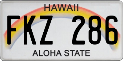 HI license plate FKZ286