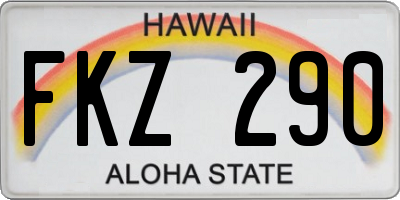 HI license plate FKZ290