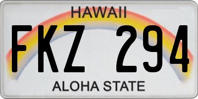 HI license plate FKZ294