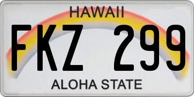 HI license plate FKZ299