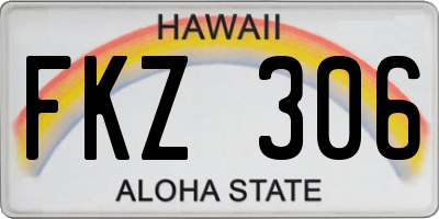 HI license plate FKZ306