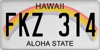 HI license plate FKZ314