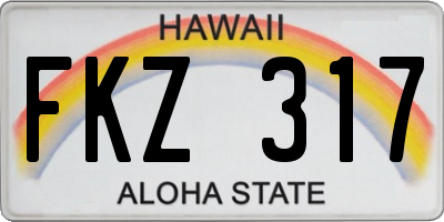 HI license plate FKZ317