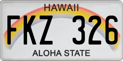 HI license plate FKZ326