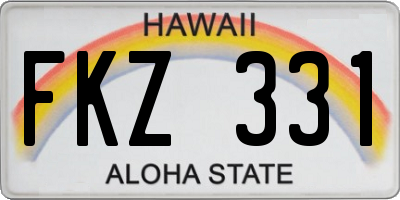 HI license plate FKZ331