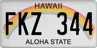 HI license plate FKZ344