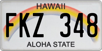 HI license plate FKZ348