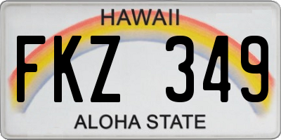 HI license plate FKZ349