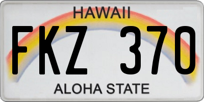 HI license plate FKZ370