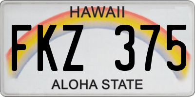 HI license plate FKZ375