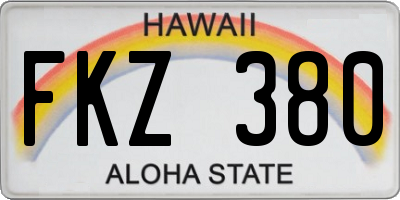 HI license plate FKZ380