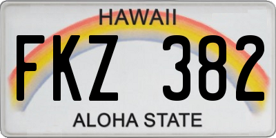 HI license plate FKZ382