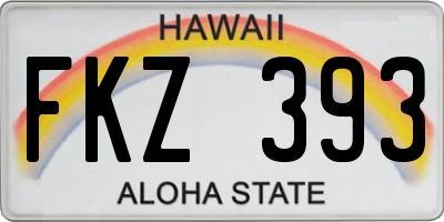 HI license plate FKZ393