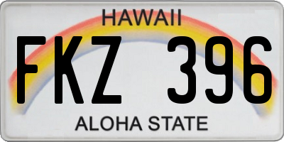 HI license plate FKZ396