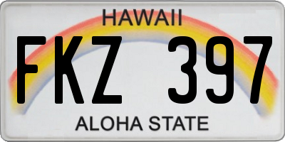 HI license plate FKZ397